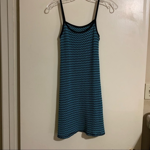 Parpe’ Blue Teal Black Sleeveless Knit Sundress. - Picture 5 of 7